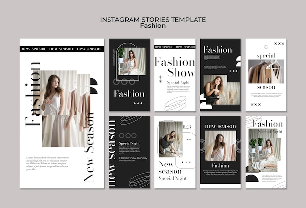 PSD gratuit collection d'histoires instagram mode et style