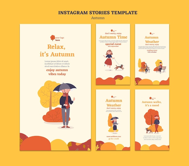 Collection D'histoires Instagram Pour Les Activités D'automne En Plein Air