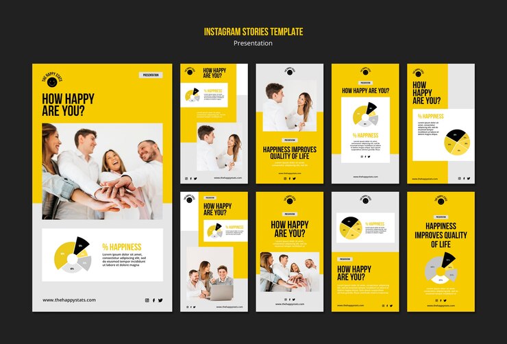 PSD gratuit collection d'histoires instagram pour le bonheur