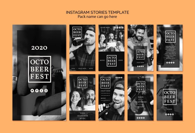 Collection d'histoires Instagram pour le festival d'octobre