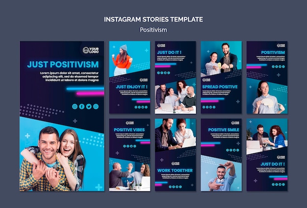 Collection d'histoires Instagram pour l'optimisme et le positivisme