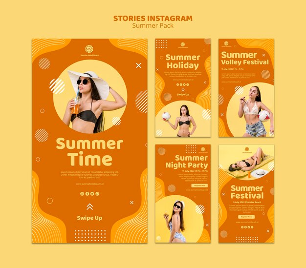 Collection d'histoires Instagram pour les vacances d'été