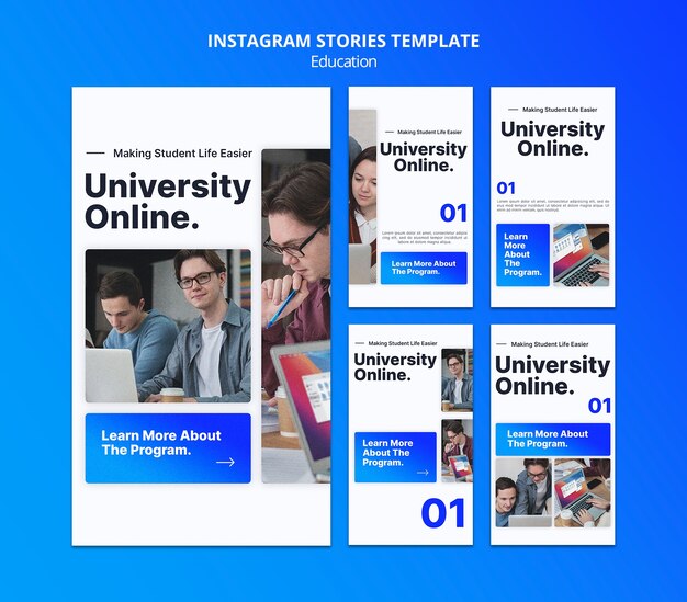 Collection d'histoires instagram universitaires en ligne