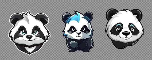 PSD gratuit la collection de logo de la mascotte du panda de psd