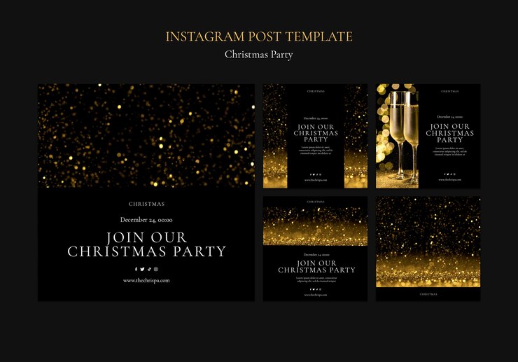 PSD gratuit collection de messages instagram de fête de noël