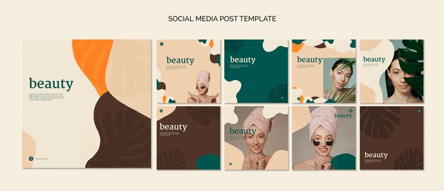 Collection de modèles de beauté pour les médias sociaux