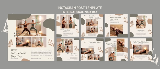 Collection De Publications Instagram De Célébration De La Journée Internationale Du Yoga