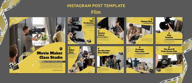 Collection de publications instagram sur le cinéma et le cinéma