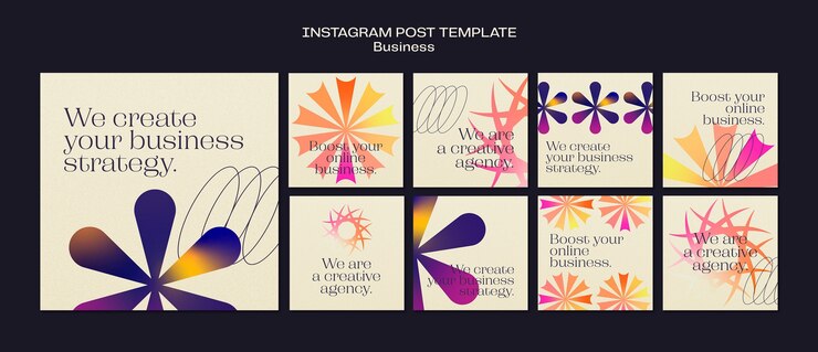 PSD gratuit collection de publications instagram dégradées pour les entreprises