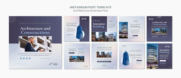 PSD gratuit collection de publications instagram du cabinet d'architecture