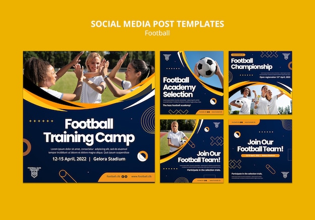 Collection de publications instagram sur le jeu de football