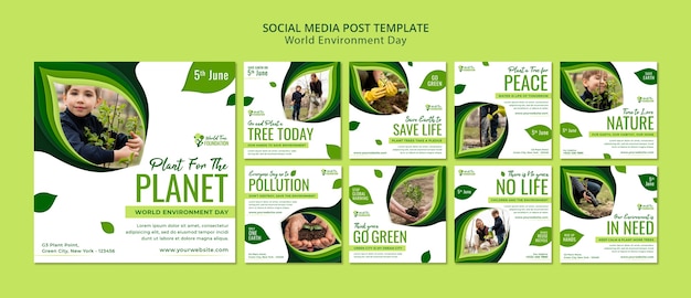 Collection De Publications Instagram De La Journée Mondiale De L'environnement