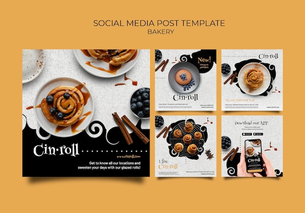 Collection de publications Instagram pour boulangerie