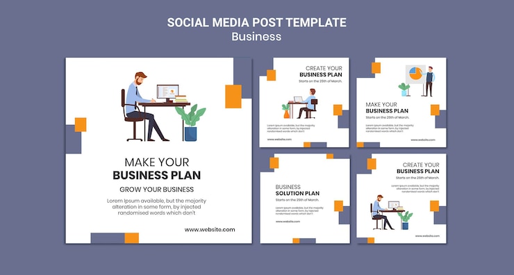 PSD gratuit collection de publications instagram pour une entreprise avec un plan d'affaires créatif