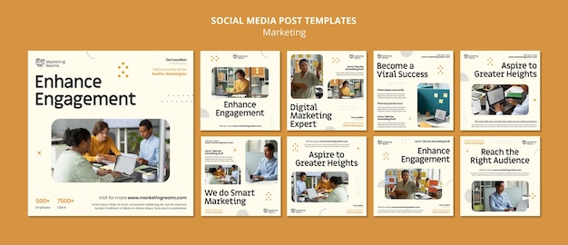 Collection De Publications Instagram Pour Les Entreprises De Marketing Et De Publicité