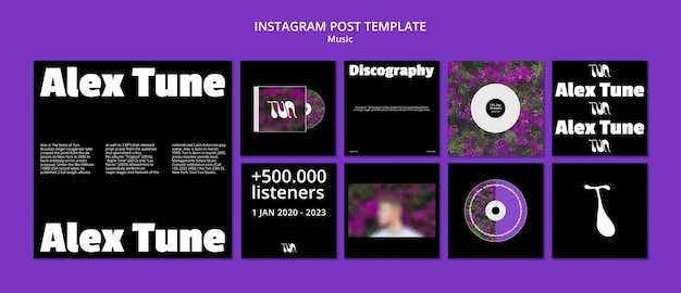 Collection De Publications Instagram Pour Un événement Musical