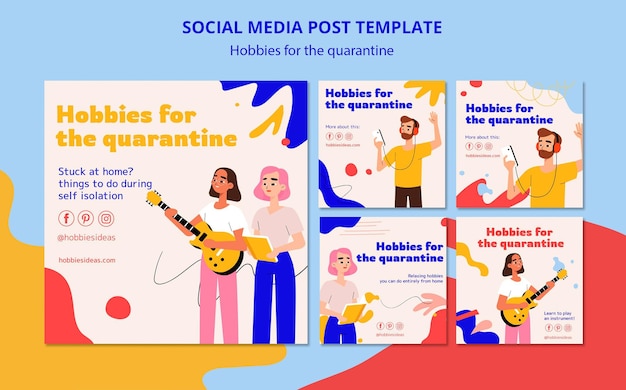 Collection de publications Instagram pour les loisirs pendant la quarantaine