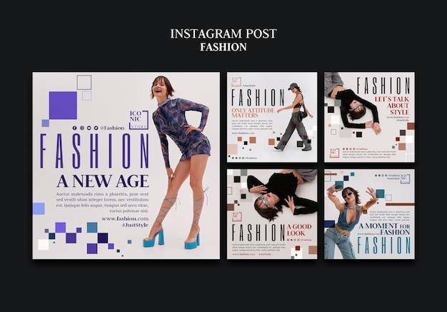 PSD gratuit collection de publications instagram pour magasin de mode