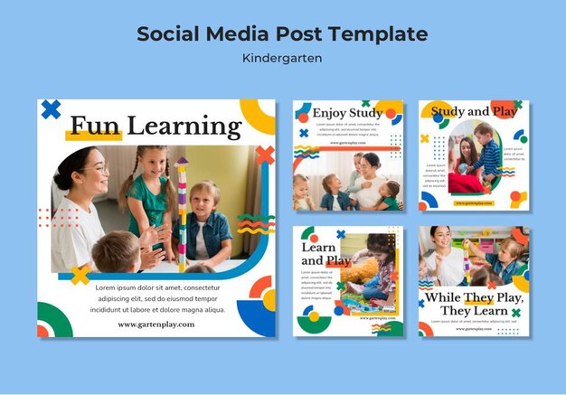 Collection de publications Instagram pour la maternelle avec enfants