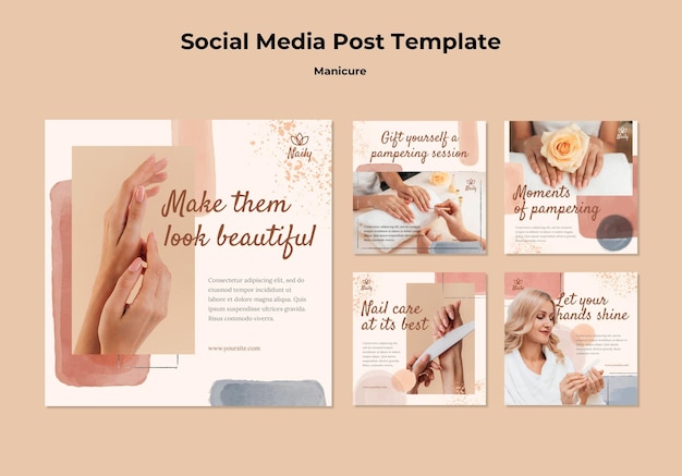 Collection de publications Instagram pour salon de manucure