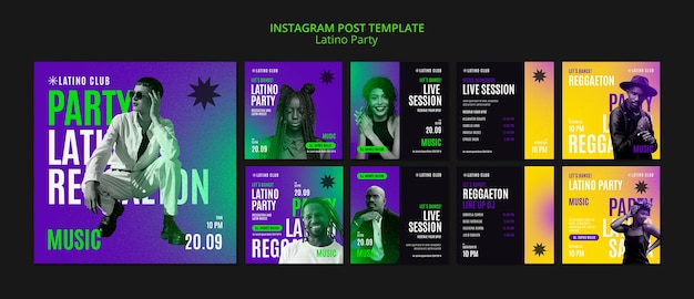Collection de publications instagram pour une soirée latino