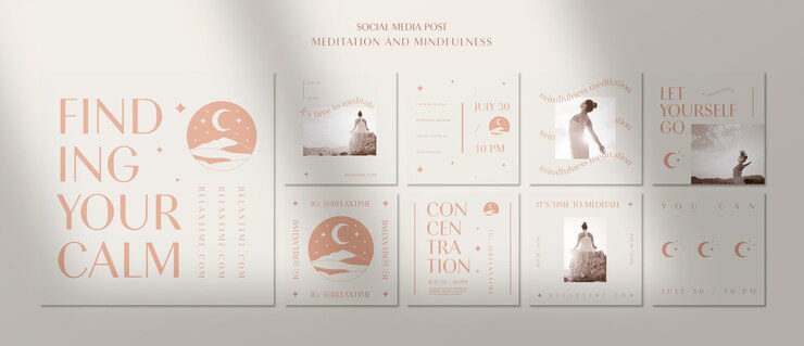 PSD gratuit collection de publications instagram pour trouver votre calme