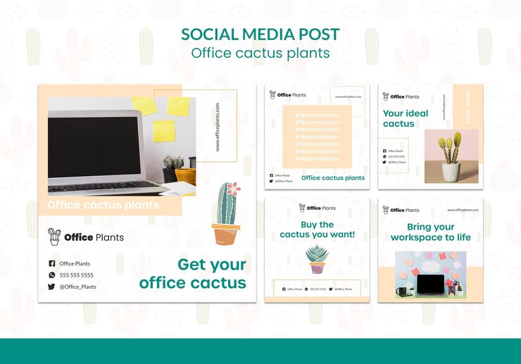 PSD gratuit collection de publications instagram pour les usines d'espaces de travail de bureau