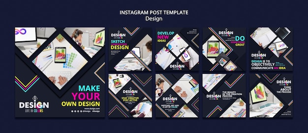Collection de publications instagram sur la profession de graphiste