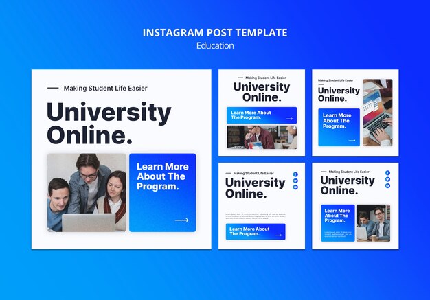 Collection de publications instagram universitaires en ligne