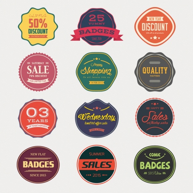 PSD gratuit collection vente de badges