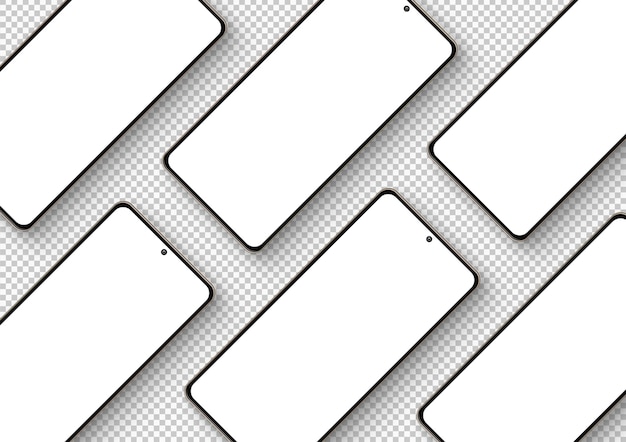 Composition diagonale des smartphones isolés