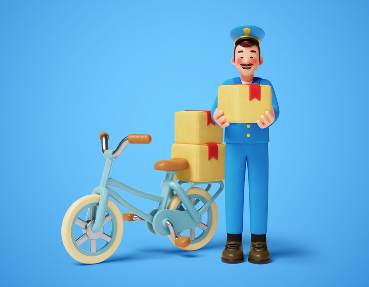 PSD gratuit composition des personnages du facteur 3d