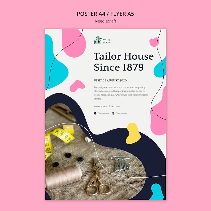 PSD gratuit concept d'affiche needlecraft