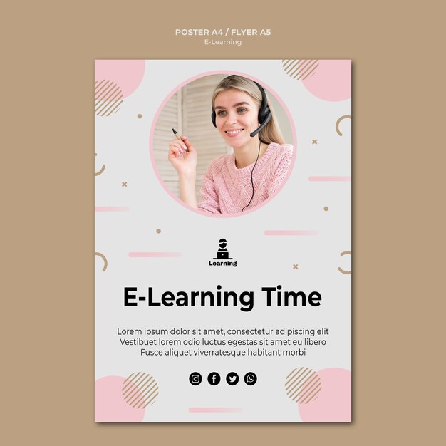 Concept d'apprentissage en ligne de modèle de modèle d'affiche
