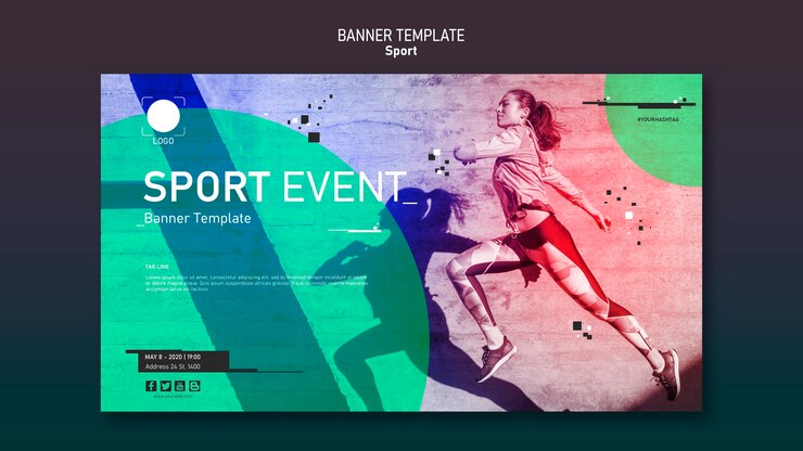 PSD gratuit concept de bannière de modèle de sport
