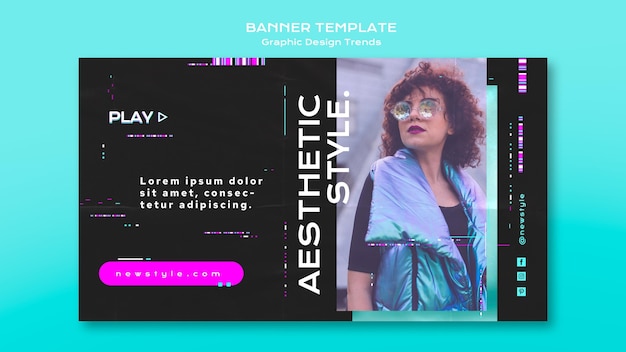 PSD gratuit concept de bannière de tendances design graphique