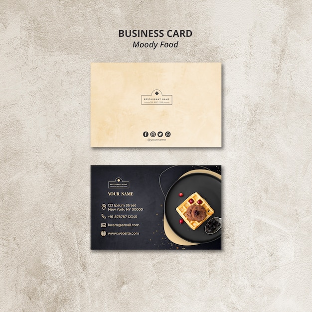 Concept De Carte De Visite Pour Le Restaurant Moody Food