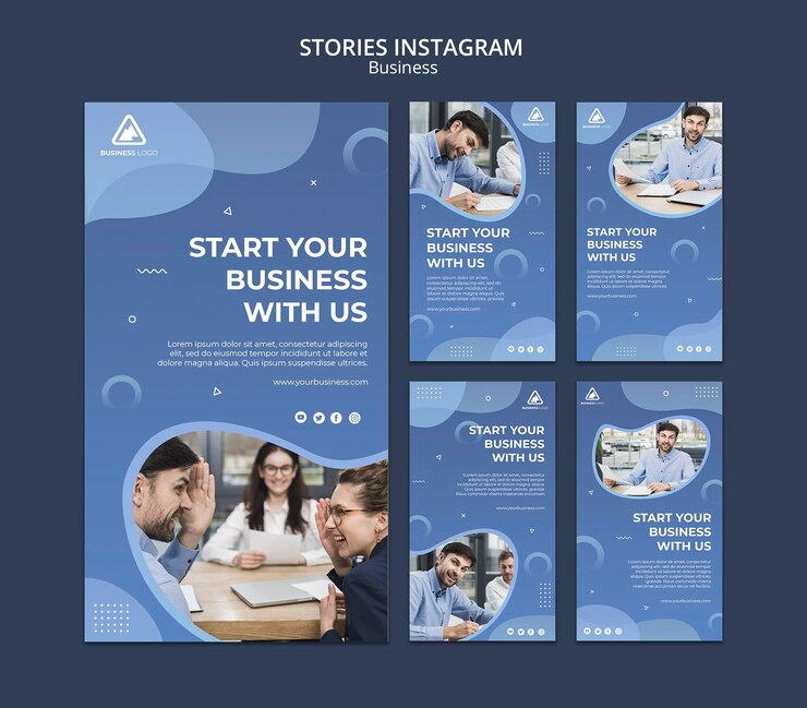 PSD gratuit le concept d'entreprise des histoires d'instagram