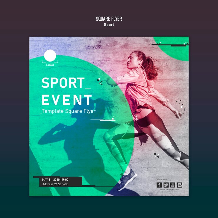 PSD gratuit concept de flyer carré modèle sport
