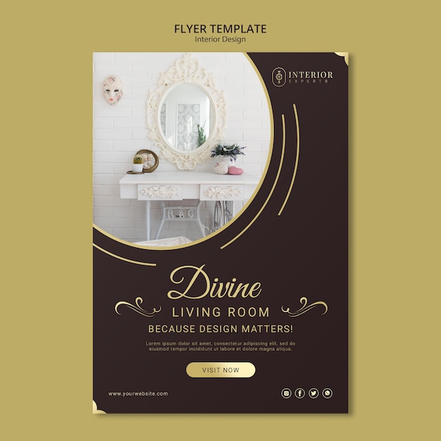 Concept De Flyer De Design D'intérieur