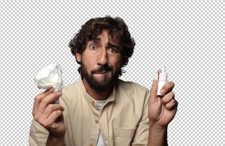PSD gratuit concept de grippe pour le jeune homme barbu adulte