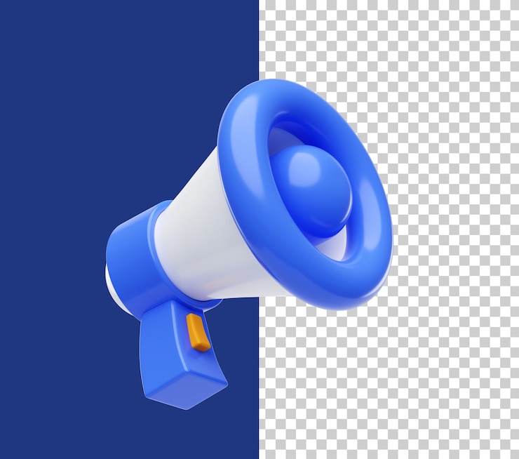 PSD gratuit le concept de marketing de l'icône d'entreprise des mégaphones arrière-plan d'illustration 3d