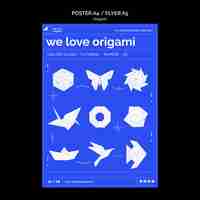 PSD gratuit concept de modèle d'affiche origami