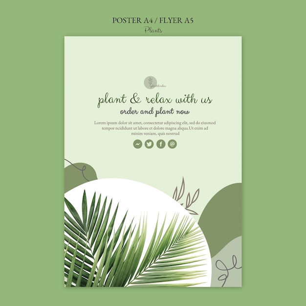 PSD gratuit concept de modèle d'affiche de plantes