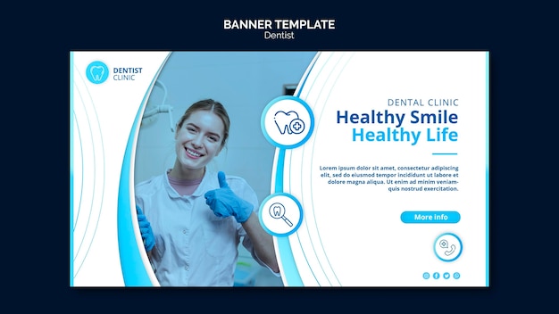 PSD gratuit concept de modèle de bannière de dentiste