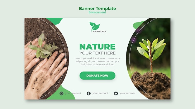 PSD gratuit concept de modèle de bannière écologique
