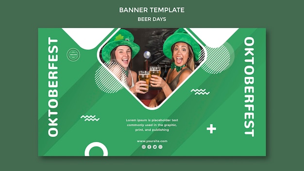 PSD gratuit concept de modèle de bannière de jour de bière