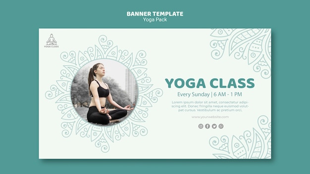 PSD gratuit concept de modèle de bannière de pack de yoga