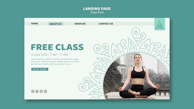 PSD gratuit concept de modèle de bannière de pack de yoga