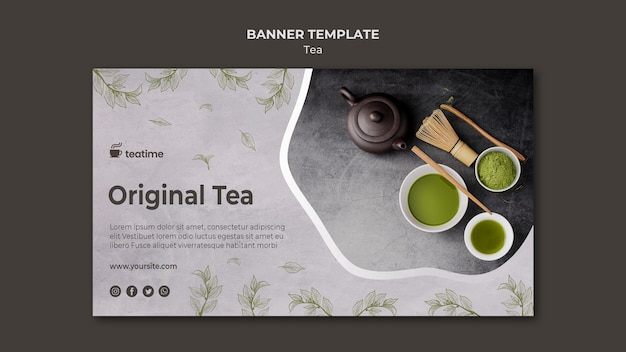 PSD gratuit concept de modèle de bannière de thé matcha